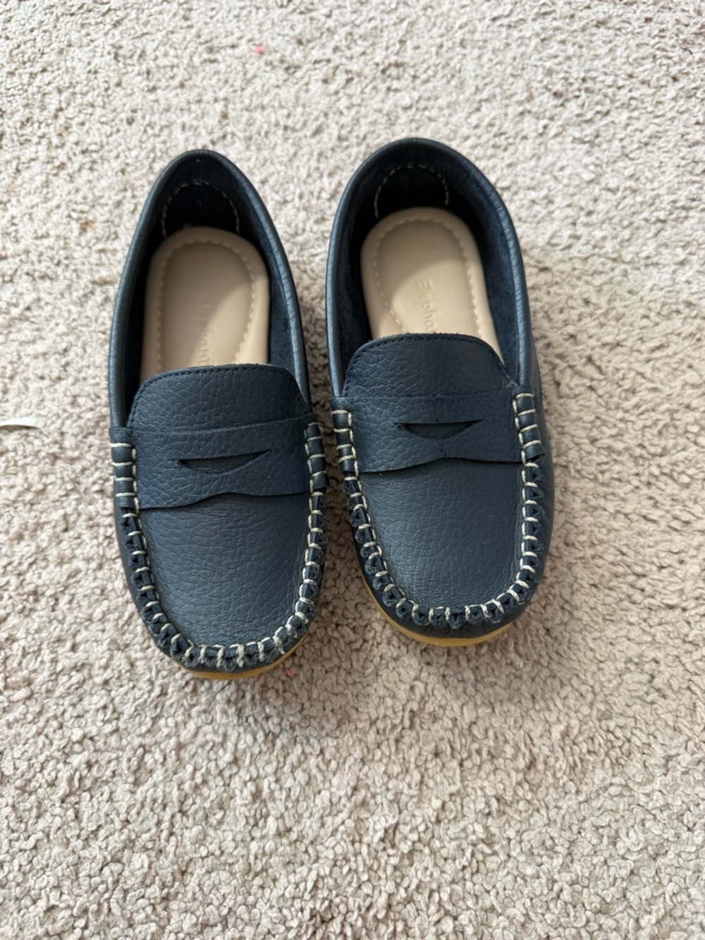 Kids Navy Penny Loafers